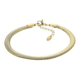 Armband Slangen schakel plat goud - Kalli