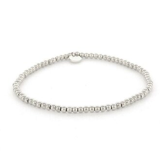 Armband Bolletjes elastiek zilver - Kalli