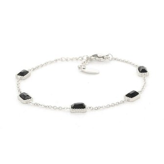 Armband schakelarmband coco zwart zilver - Kalli