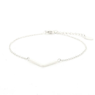 Armband V vorm zilver - Kalli
