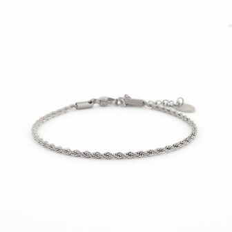Armband gedraaid koord Keet zilver - Kalli