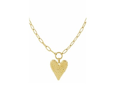 Ketting Chunky heart long - goud
