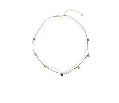 Ketting Roze met hartjes goud - Rose &amp; Camellia