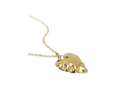 Ketting Groot blinkend hart lang goud - Rose &amp; Camellia