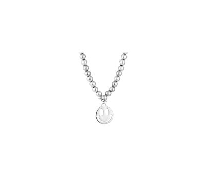 Ketting happy smiley - zilver