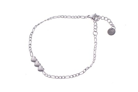 Armband TB3207-1 3 small hearts  zilver - Day&amp;Eve
