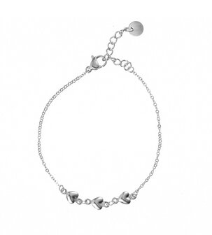 Armband TB2271-1 tiny bracelet 3 hearts zilver - Day&amp;Eve 