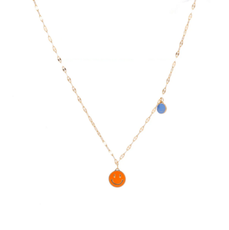 Ketting TN3240-2 2 smiley charms goud - Day&amp;Eve