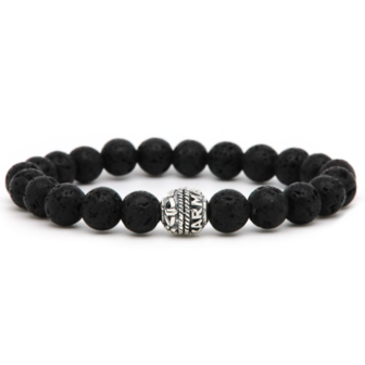 Armband the rock silver bead 8MM/20cm - Karma Him