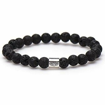 Armband the rock silver pentagon bead 8MM/20cm - Karma Him