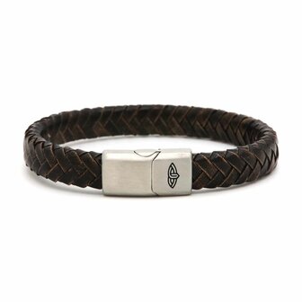Leather Bracelet Victorian Brown 10MM/18 Silver - Karma Him