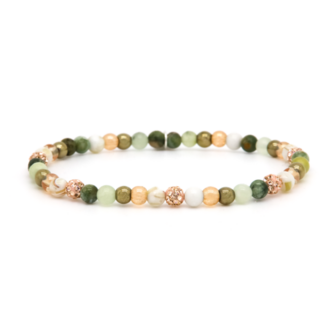 Armband Spiral ORLA XXS elastiek rosegoud crystal - Karma