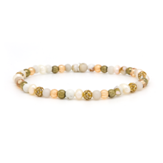 Armband Spiral LARI XXS elastiek goud crystal - Karma