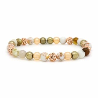 Armband spiral ORLA elastiek rosegoud crystal xs - Karma