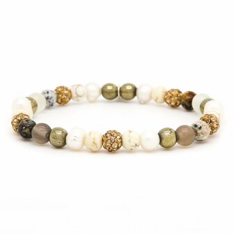 Armband spiral STAR elastiek goud crystal xs - Karma
