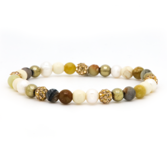 Armband spiral ALICE elastiek goud crystal xs - Karma