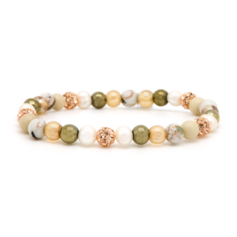 Armband spiral ROSINA elastiek ros&eacute;goud crystal xs - Karma