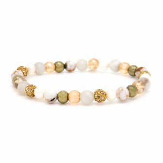 Armband spiral LARI elastiek goud crystal xs - Karma