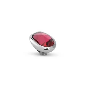 Steentje twisted Cloudy Oval stone fuchsia 9 mm zilver TMF3 - Melano