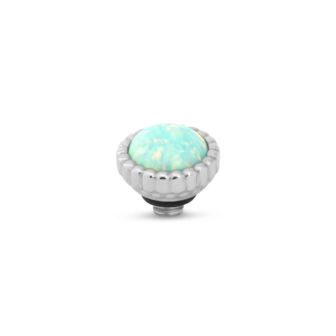 Steentje twisted Bali sun stone Light Green Opal 7 mm zilver TMF6 - Melano