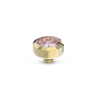 Steentje twisted Glossy Light Rose 6 mm goud TMB8 - Melano