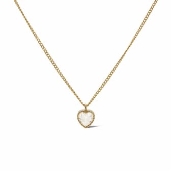 Ketting  LILY hartje Zirconia Goldplated - Karma