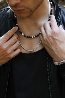 Ketting Smooth snake silver - George The Label