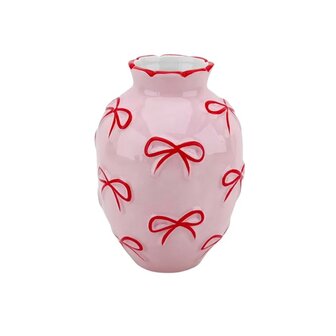 Vaas Strikjes roze / rood  - HouseVitamin