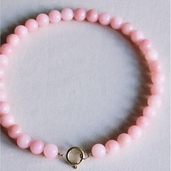 Kralen ketting lichtroze - Bazou
