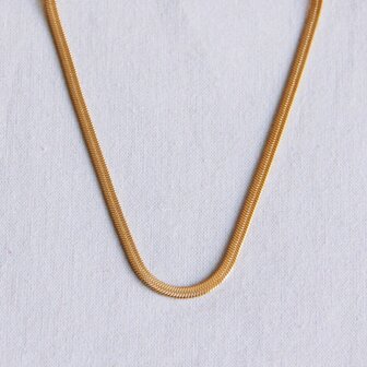 Ketting snake 3mm goud - Bazou