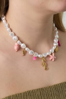 Ketting Parels ocean - goud