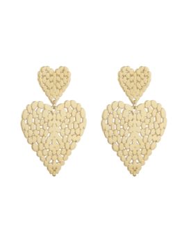 Oorbellen Big hanging hearts - Rose &amp; Camellia