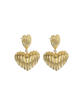 Oorbellen Striped hearts - Rose &amp; Camellia