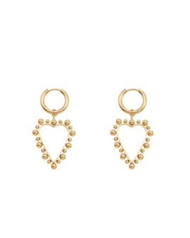 Oorbellen Dangling heart - Rose &amp; Camellia