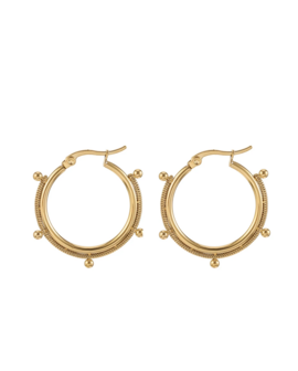Oorbellen Small balls hoop - Rose &amp; Camellia