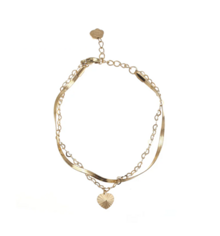 Armband Double heart goud - Rose &amp; Camellia