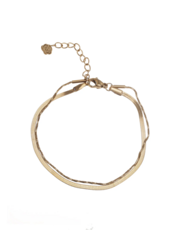 Armband Double snake goud - Rose &amp; Camellia