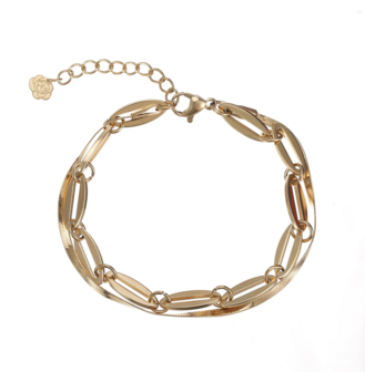 Armband Double chain goud - Rose &amp; Camellia