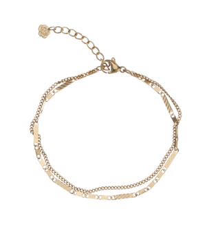 Armband Double small chain goud - Rose &amp; Camellia