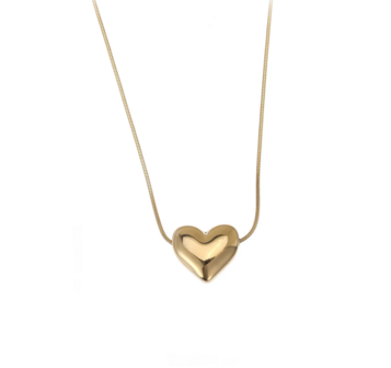 Ketting Klein bol hartje goud - Rose &amp; Camellia