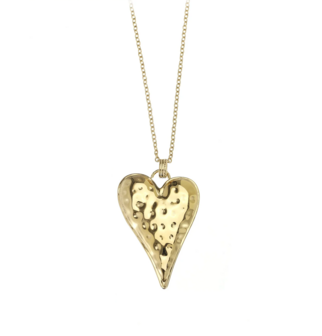 Ketting groot hart lang goud - Rose &amp; Camellia