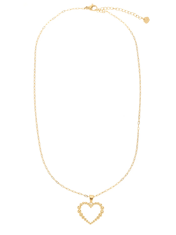 Ketting hartje van bolletjes goud - Rose &amp; Camellia
