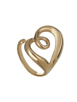 Ring heart open goud - Rose &amp; Camellia