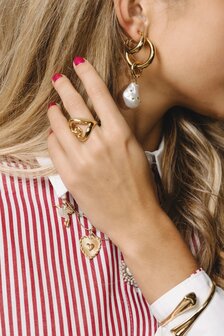 Ring heart open goud - Rose &amp; Camellia
