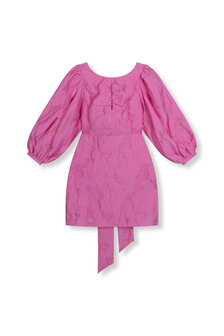 Jurk met pofmouw en strik op de rug Nayeli roze - Refined Department