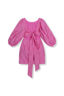 Jurk met pofmouw en strik op de rug Nayeli roze - Refined Department