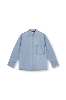 Denim blouse met detail op de borst Jealy blauw - Refined Department