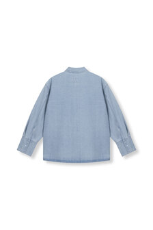 Denim blouse met detail op de borst Jealy blauw - Refined Department