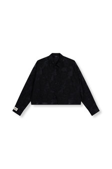 Cropped blouse met gebloemde stof Mary zwart - Refined Department