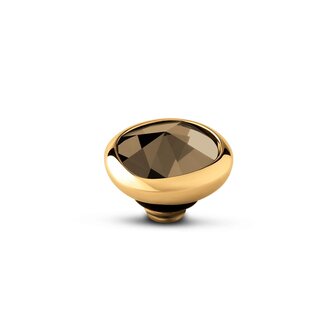Steentje twisted Cloud stone Coffee 7 mm goud TMC4 - Melano